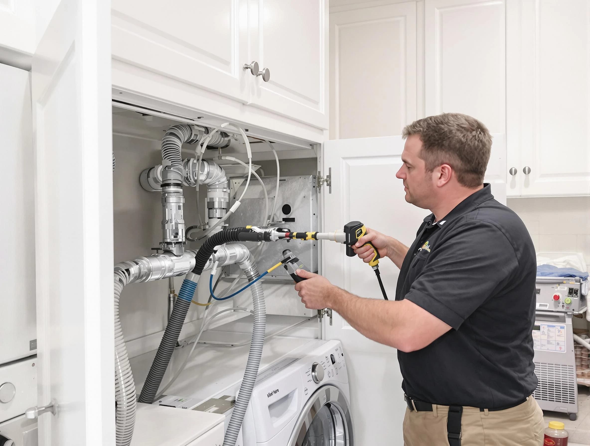 Pell City Dryer Vent Cleaning professional removing severe blockage from a clogged dryer vent in Pell City