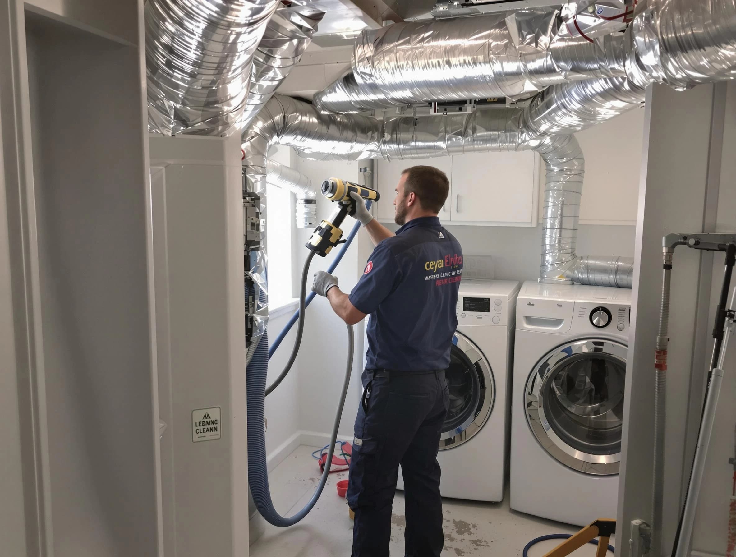 Pell City Dryer Vent Cleaning specialist using advanced equipment for thorough duct cleaning in Pell City