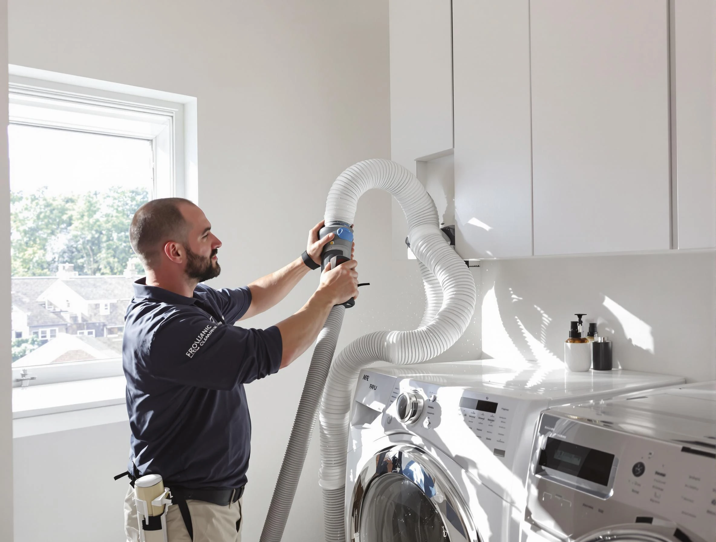 Certified Pell City Dryer Vent Cleaning technician performing dryer vent cleaning in Pell City